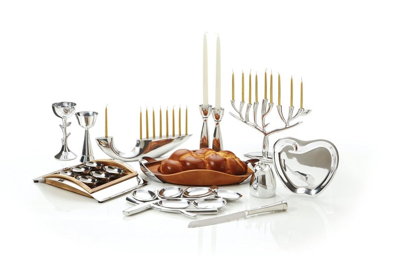 Nambe NambÃ© Tree of Life Sabbath Candlesticks - 8-Inch Sculptural Candle Holders, Elegant Alloy Shabbat Table Accents & Taper Candles, Hanukkah Gifts & Contemporary Judaica DÃ©cor - Image 5